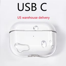 For Airpods pro 2 air pods 3 Max Earphones USB C Bluetooth Headphone Accessories Solid Silicone Cute Protective Cover Apple Wireless Charging Box Shockproof Case