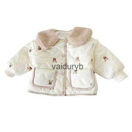 Down Coat Cartoon Bunny Baby Girls Coat Fleece Lining Jacket Winter Cotton ldren Clothing Thickened Kids Outerwear Warm Korean Costumesvaiduryb