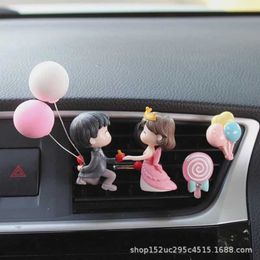 Car Interior Air outlet clip Decoration Cute Cartoon Couples Action Figure Balloon Ornament Auto Dashboard Accessories Girl Gift