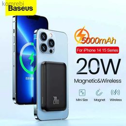 Cell Phone Power Banks Baseus 5000mAh 20W Magnetic Power Bank Wireless Powerbank For iPhone 14 15 Pro Fast Charge Mini Portable External Spare BatteryL240111