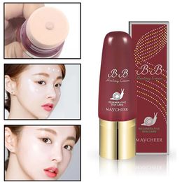 BB Cream Face Liquid Foundation Snail Essence Repair Moisturising Whitening Brighten Concealer Base CC Makeup Maquillag 240111