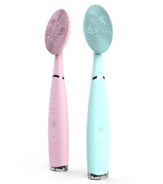 Portable New Facial Cleansing Brushes Face silicone Brush Face Cleaner Device Spa Skin Care Massage Beauty Machine charging pink b4232634