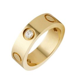 with Box Rose Gold Stainless Steel Crystal Wedding Ring Woman Jewellery Love Rings Men Promise for Female Women Gift Engagement Bag LCAE