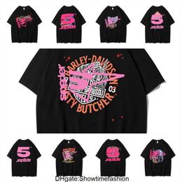 2024 Men T Shirt Pink Young Thug Sp5der 555555 mans Women 1 Quality Foaming Printing Spider Web Pattern Tshirt Fashion Top Tees W9TD