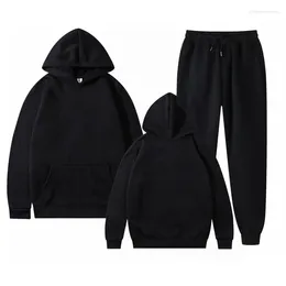 Men's Tracksuits Men Sets Hoodie Pants Two-Pieces Casual Solid Color SweatSuit Fashion Sportswear Brand Set Tracksuit Male P9041