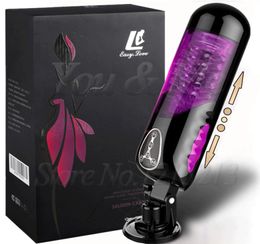 New Automatic Highspeed Telescopic Rotating Voice Sex Machine Vagina Pussy Vibrator Sex Toys for Men Electric Male Masturbators Y4817659