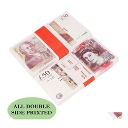 Novelty Games Play Paper Printed Money Toys Uk Pounds Gbp British 50 Commemorative Prop Toy For Kids Christmas Gifts Or Video Film D Dhzyr