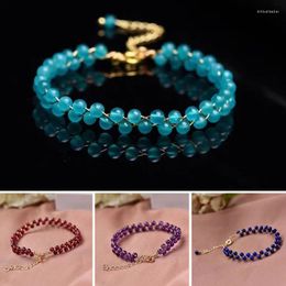 Strand Natural Stone Lapis Lazuli Garnet Amazonite Amethyst Pearls Bracelet For Women Fine Jewelry Party Wedding Luxury Gift Handwork