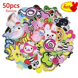 50 Pcs Lot Cute Boys Girls Animals Patches Pack for Clothing Bulk Mix Iron Sew on Kids Baby Anime Embroidered Wholesale Random