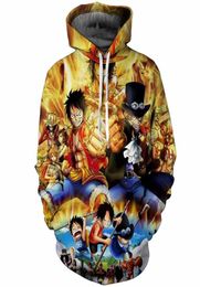 Cloudstyle Anime 3D Hoodies Men Clothes Sweatshirts One Piece Luffy Print Pullovers Harajuku Tops Streetwear Large Size 5XL Y200708312192