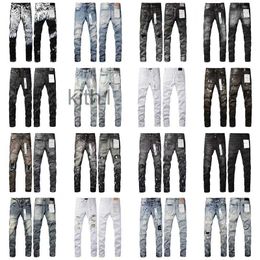 Mens Designer Purple Jeans Biker Slim Fit Motorcycle Bikers Denim for Rinsing Make Old Hip Hop Womens Street Fashion Mans Black Pants 6P8Z