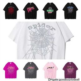 24SS Men's T-shirts 555 Hip Hop Kanyes Style Sp5der T Shirt Spider Jumper European and American Young Singers Short Sleeve KIZQ