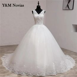 Dresses Lace Embroidery 2023 Spring Africa Style Wedding Dress Long Train Sweet Elegant Plus Size Vestido De Noiva Bride V Neck 7