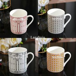 Good quality Bone china mug Ceramic coffee cup tea cup Couple mugs High capacity Drinkware Wedding Birthday Christmas Gift259E