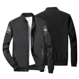 Men's Jackets Trendy Baseball Jacket Lightweight Stand Collar Skin-Touch Winter Coat Windproof