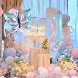 Party Decoration 9pcs/set Giant Butterfly Foil Balloons 40inch 1-9 Digitals Blue Number Ballon Birthday Baby Shower Supplies