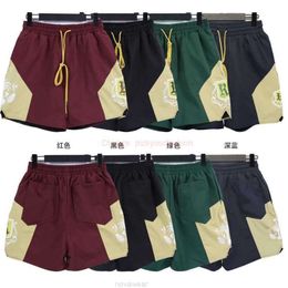 Designer Short Fashion Casual Clothing Beach shorts Rhude Summer New Mesh Mens Printed Letter Coconut Tree Sports Shorts Pants Trendy Men Joggers Spo 455