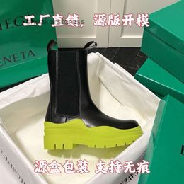 Pipes Botteega Boots 2024 Venetas Designer Boot Botega High Chelsea Version Same Mid Length Thick Soled Genuine Leather Color Women's Martin Women Sojj