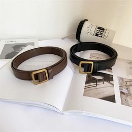 Belts Fashion Belt For Women Coat Bronze Buckle Womens Sweater Dress Accessories Leather Casual Waistband Width 2.3cm No Holes