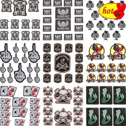 50 Pcs Lot Wholesale Iron on Patches Bulk Embroidered Designer for Clothes Skull Poker Large Jacket Sew Rock Mochila Parche Pack