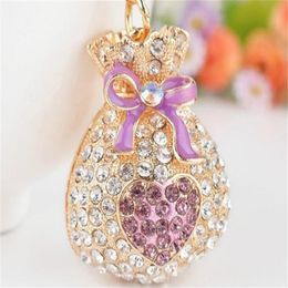 Keychains Money Purse Metal Keychain Key Ring Keyring Women Bag Charm Pendant Gift B873260O