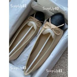 Designer shoes brand back ballet flats designer shoe women spring quilted genuine leather slip on ballerina for luxury round toe ladies dress