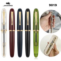 Luxury JinHao 9019 Dadao Fountain Pen Acrylic Transparent Spin 40MM Nib Stationery Office School Supplies Writing Pens 240111