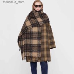 Scarves Winter Cashmere Plaid Scarf Free Shipping Sweden Brand Totem* New Design Wool Woven Men Shawl Fashion Luxury Women Pashmina Wrap Q240111