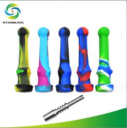 Smoking Pipes The new silicone pipe from Europe and America contains high-quality titanium nail pipes