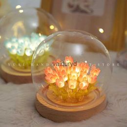 Decorative Objects Figurines Tulip Night Light Handmade Flowers DIY Material Home Decoration Holiday Gift Valentine's Day For Friends Lover Surprisevaiduryd