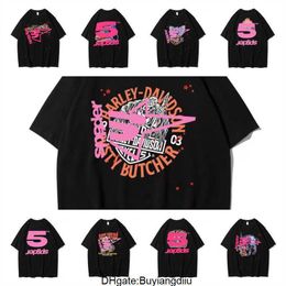 2024 Men T Shirt Pink Young Thug Sp5der 555555 mans Women 1 Quality Foaming Printing Spider Web Pattern Tshirt Fashion Top Tees XJ8W
