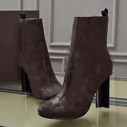 Novas mulheres de luxo botas martin de salto alto inverno salto grosso botas deserto 100% couro real botas de salto alto tamanho grande 35-42