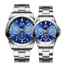 Wristwatches Sdotter 2024 Couple Watch For Women & Men Stainless Steel Waterproof Quartz Wristwatch His Hers Sets Lov