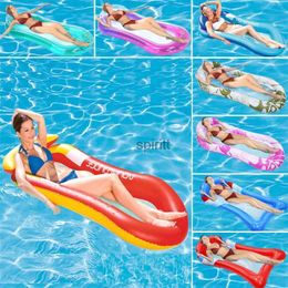 Other Pools SpasHG Foldable Inflatable Floating Row Summer PVC Swimming Pool Air Mattresses Water Float Bed Lounger Chair Hammock Beach Pool Party YQ240111