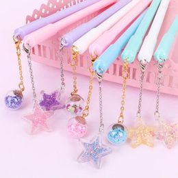 30pcs Cute Stars Pendant Gel Pen 0.5mm Black Ink Kawaii Netural Pens School Office Stationery Gift