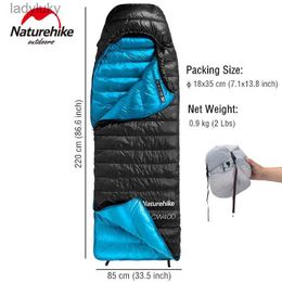 Sleeping Bags Naturehike CW400 Bag Winter Goose Down Ultralight Waterproof Camping Hiking BagL240112