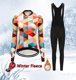 2020 Winter Cycling Clothing Women Thermal Fleece Road Bike Jersey Set Warm Dress Female Suit MTB Bicycle Clothes8641772