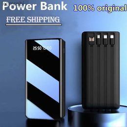 Cell Phone Power Banks 100% Power Bank100000Mah Type CMicro USBFast Charging PowerBank Led Display Portable ExternalBattery Charger ForTabletsL240111