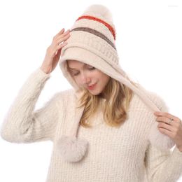 Berets Men's Hat Utility Flap Cap Hats Man Fur Women's Earflap Beanie Keep Warm