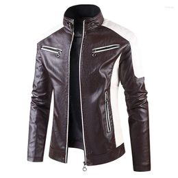 Motorcycle Apparel Cycling Suit Leather Jacket For Men In Autumn And Winter Warm Rainproof Windproof PU