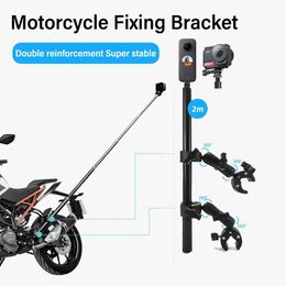 Monopods for Insta360 One X2 X3 Motorcycle Panoramic Selfie Stick Bike Monopod Handlebar Mount Bracket for Gopro Max Hero 11 Accessories