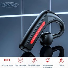Earphones AIKSWE Bone Conduction Ear Hook Earphones Handsfree Wireless Headphone IPX5 Waterproof With Microphone BluetoothCompatible