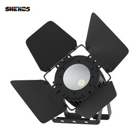 SHEHDS New 200W 6in1 RGBACL COB Light Aluminium Wash Par Lights With Barn Door For DJ Disco Party Wedding Club DMX512 Bright