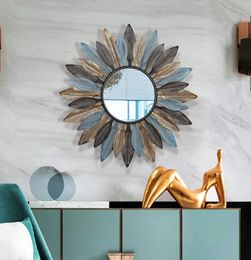 Creative Modern European living room wall hanging mirror sun decorative mirror porch mirror wall hanging wall decoration frame Hom4772418