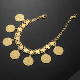 Bracelets Wholesale Gold Coin Bracelet Women Turkish Jewellery African Muslim Islam Bangle Arab Wedding Gifts