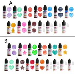 &equipments 14 Colors 10ML Art Ink Alcohol Resin Pigment Kit Liquid Resin Colorant Dye Ink Diffusion UV Epoxy Resin Jewelry Making