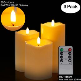 Candles 3Pcs Set Remote Control Led Flameless Lights Year Battery Powered Tea Easter With Packaging 230512 Drop Delivery Home Garden Dhz9M