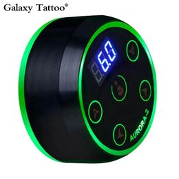 Machine Mini Tattoo Pen Power Supply Aurora2 Lcd Power Supply Green Colourful Voltage with Adapter for Rotary Tattoo Pen and Coil Hine