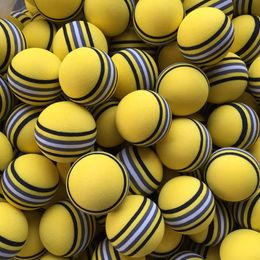 50pcsbag EVA Foam Golf Balls Yellow Red Blue Rainbow Sponge Indoor golf Practice ball Training Aid240111