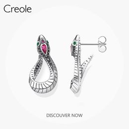 Earrings Earrings Snake Hinged Hoop 2021 New Fine Jewerly Women Ear Studs in 925 Sterling Silver Wisdom Security Bijoux Gift for Lady